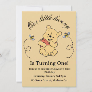 Winnie Puuh 1. Geburtstagseinladung Einladung