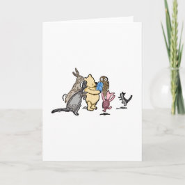 Winnie the Pooh and Friends Blue Present Karte