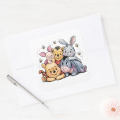 Winnie the Pooh Classic Quadratischer Aufkleber (Umschlag)