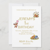 Winnie The Pooh Erstes Geburtstagsabenteuer Einladung (Rückseite)