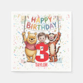 Winnie the Pooh | Happy Birthday Serviette (Vorderseite)