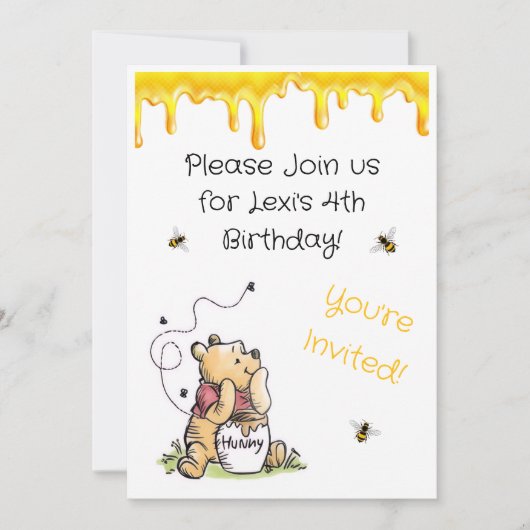 Winnie the Pooh Invitation Einladung (Vorderseite)