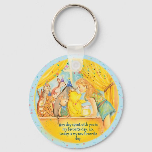 Winnie The Pooh Keychain - Mädchen mit Schlüsselri Schlüsselanhänger (Vorderseite)