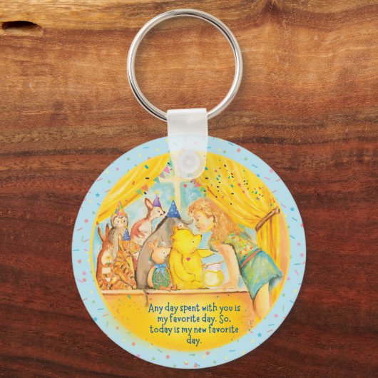 Winnie The Pooh Keychain - Mädchen mit Schlüsselri Schlüsselanhänger (Rückseite)