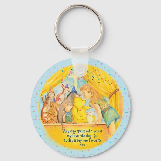 Winnie The Pooh Keychain - Mädchen mit Schlüsselri Schlüsselanhänger (Rückseite)