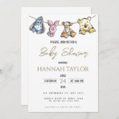Winnie-Themed Baby Shower Einladung (Vorne/Hinten)