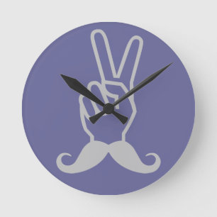 Winning Mustache custom color wall clock Runde Wanduhr