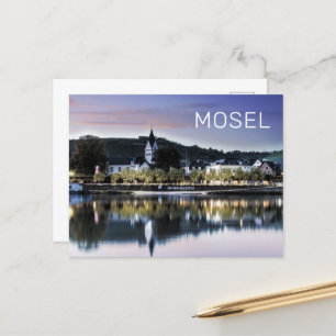Winningen Mosel Sonnenuntergang Panorama Deutschla Feiertagspostkarte