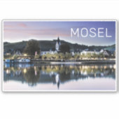Winningen Moselle Sunset Panorama Deutschland Vint Aufkleber (Vorderseite)