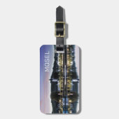 Winningen Moselle Sunset Panorama Deutschland Vint Gepäckanhänger (Vorderseite vertikal)