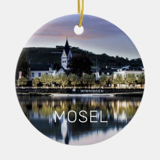 Winningen Moselle Sunset Panorama Deutschland Vint Keramik Ornament (Vorne)