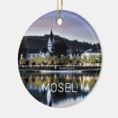 Winningen Moselle Sunset Panorama Deutschland Vint Keramik Ornament (Links)