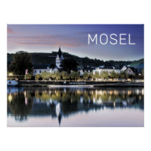 Winningen Moselle Sunset Panorama Deutschland Vint