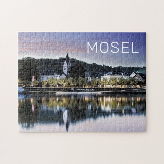 Winningen Moselle Sunset Panorama Deutschland Vint Puzzle (Horizontal)