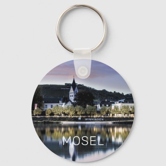 Winningen Moselle Sunset Panorama Deutschland Vint Schlüsselanhänger (Vorderseite)
