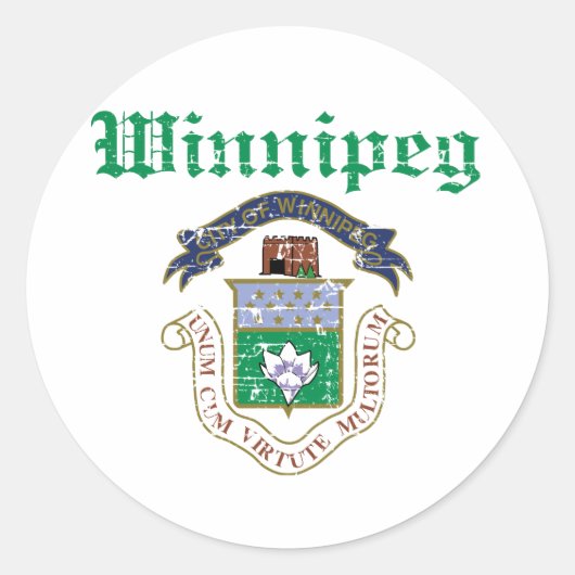 Winnipeg Canada entwirft Runder Aufkleber (Vorderseite)