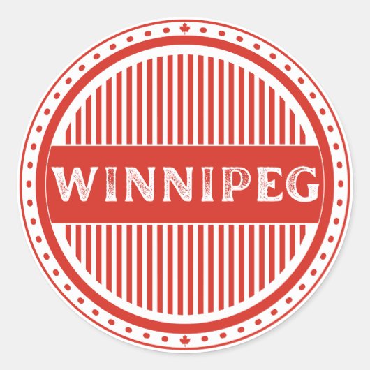Winnipeg City Pride Emblem – Canadian Identity Runder Aufkleber (Vorderseite)