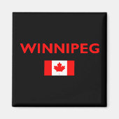 Winnipeg Kanada kanadische Flagge dunkle Farbe Magnet (Vorne)