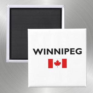 Winnipeg Kanada Kanadische Flagge Hell-Farbig Magnet