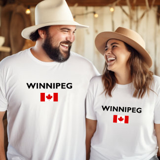 Winnipeg Kanada Kanadische Flagge Hell-Farbig T-Shirt