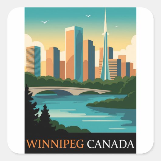 Winnipeg Kanada Quadratischer Aufkleber (Vorderseite)