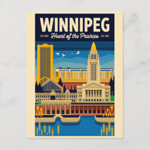 Winnipeg Kanada Retro-Reiseposter-Kunst Postkarte