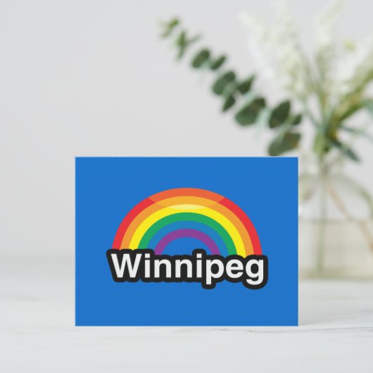 WINNIPEG LGBT PRIDE RAINBOW POSTKARTE (Stehend Vorderseite)