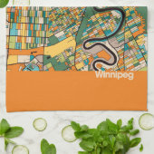 Winnipeg Map/orange Geschirrtuch (Gefaltet)