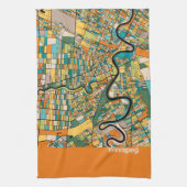 Winnipeg Map/orange Geschirrtuch (Vertikal)