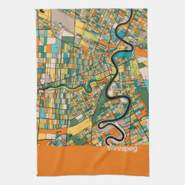 Winnipeg Map/orange Geschirrtuch