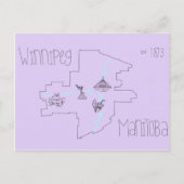 Winnipeg Map Postkarte (Vorderseite)