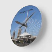 Winnipeg Provencher Bridge Runde Wanduhr (Winkel)