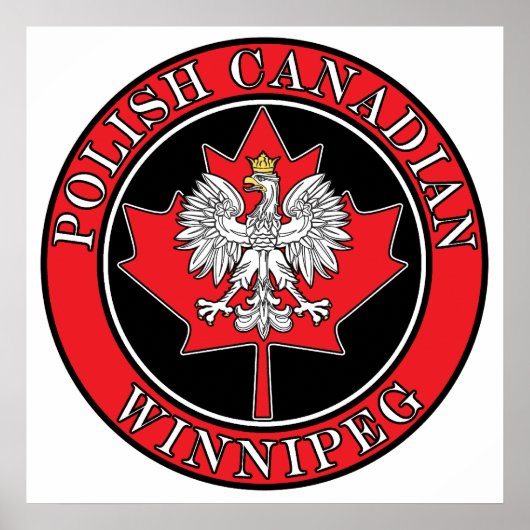 Winnipeg Runde Polnisch Kanadisches Leaf Poster (Vorne)