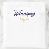 Winnipeg-Skript Ovaler Aufkleber (Tasche)