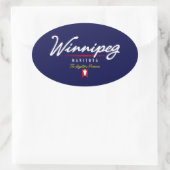 Winnipeg-Skript Ovaler Aufkleber (Tasche)