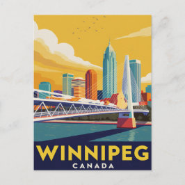 Winnipeg Skyline Canada Vintage Art Postkarte