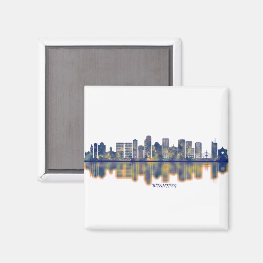 Winnipeg Skyline Magnet (Vorderseite/Rückseite)