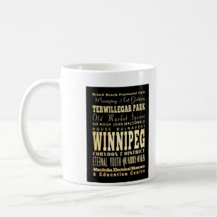 Winnipeg Stadt Kanada Typografie Kunst Kaffeetasse