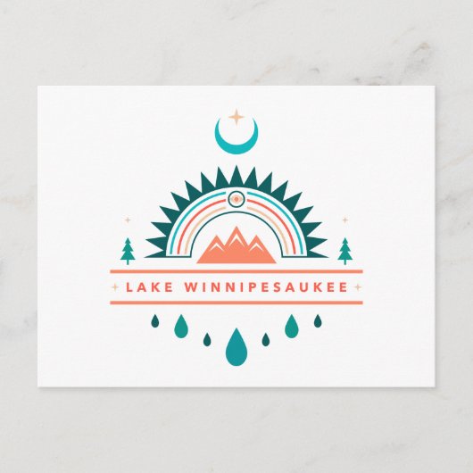 Winnipesaukee boho Regenbogenmond Postkarte (Vorderseite)