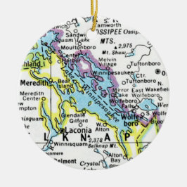 Winnipesaukee Karte Keramik Ornament Obelisk