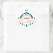 Winnipesaukee neuer Hampshire Boho Regenbogenmond Runder Aufkleber (Tasche)