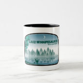 Winnipesaukee New Hampshire Deer Zweifarbige Tasse (Mittel)