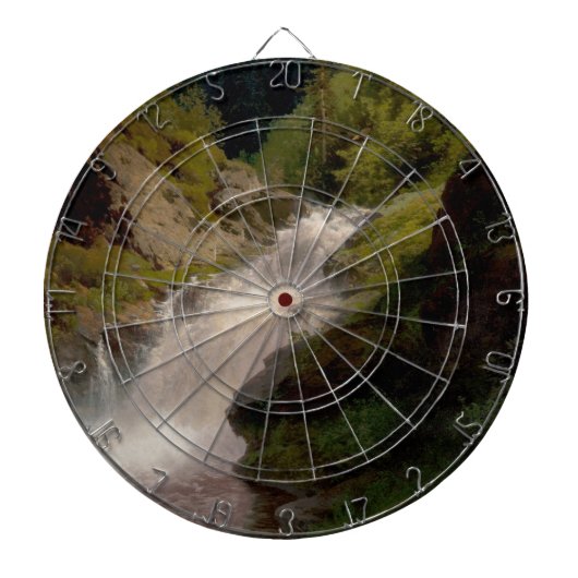 Winona Falls (US-Landschaft) (von Hermann Herzog) Dartscheibe (vorne)