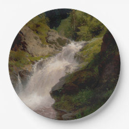 Winona Falls (US-Landschaft) (von Hermann Herzog) Pappteller