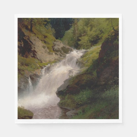 Winona Falls (US-Landschaft) (von Hermann Herzog) Serviette (Vorderseite)