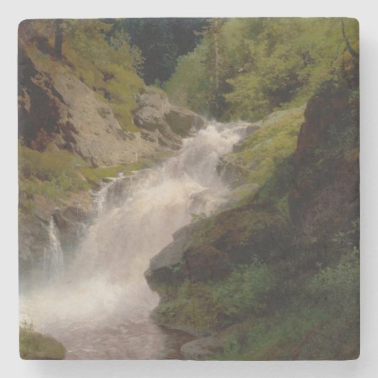 Winona Falls (US-Landschaft) (von Hermann Herzog) Steinuntersetzer (Vorderseite)