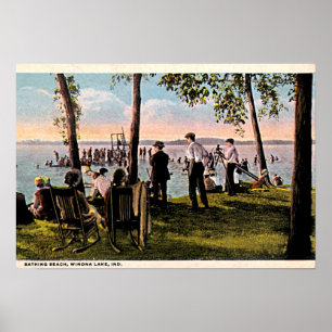 Winona Lake, Indiana Badestrand Poster