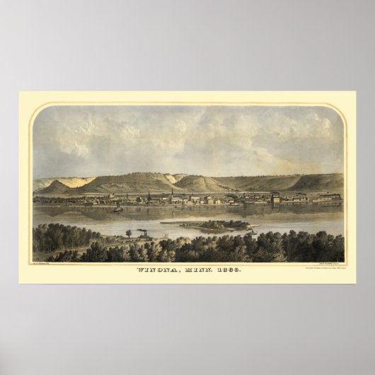 Winona Landkreis, MN Panorama Karte - 1867 Poster (Vorne)