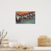 Winona, Minnesota - Große Buchstabenszenen Poster (Küche)