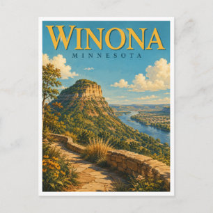 Winona Minnesota Sugar Loaf GeoSaga Postkarte